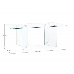 IRIDE design üveg étkezőasztal - 180cm
