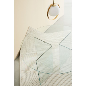 IRIDE design kerek üveg étkezőasztal - 130cm