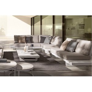 INFINITY prémium kültéri kanapé - szürke/fehér BIZZOTTO