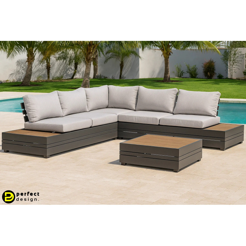 OSTEN prémium kültéri kanapé - szürke/antracit