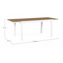 ELIAS bővíthető kültéri étkezőasztal - 140-200cm - fehér