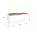 ELIAS I kültéri étkezőasztal - 198cm - fehér