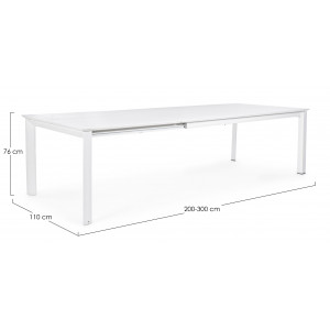 KONNOR prémium bővíthető kültéri étkezőasztal - 200-300cm - fehér