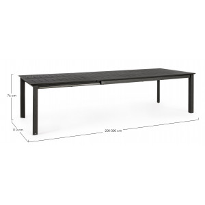 KONNOR prémium bővíthető kültéri étkezőasztal - 200-300cm - antracit