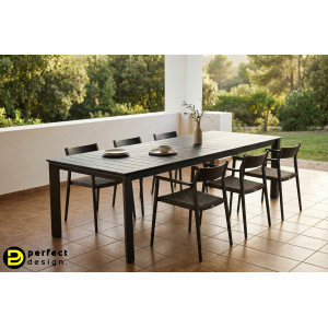 KONNOR prémium bővíthető kültéri étkezőasztal - 200-300cm - antracit BIZZOTTO