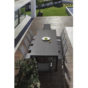 KONNOR prémium bővíthető kültéri étkezőasztal - 200-300cm - antracit