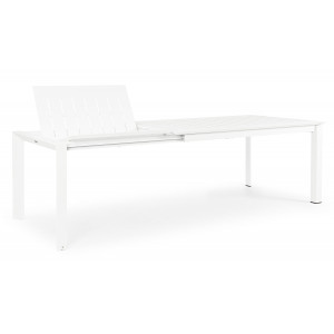 KONNOR prémium bővíthető kültéri étkezőasztal - 160-240cm - fehér