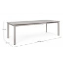 KONNOR prémium bővíthető kültéri étkezőasztal - 160-240cm - szürke