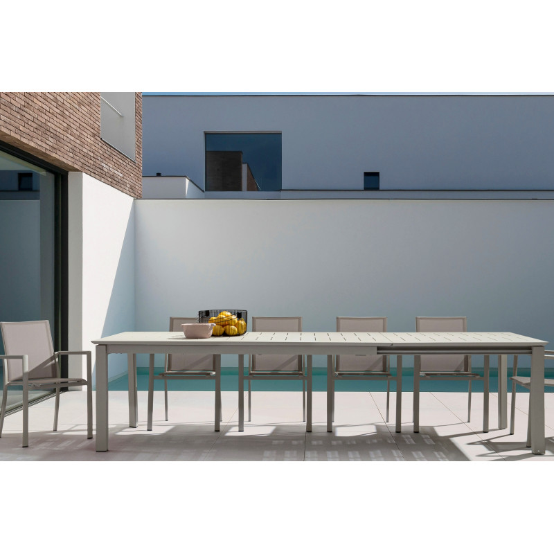 KONNOR prémium bővíthető kültéri étkezőasztal - 200-300cm - szürke