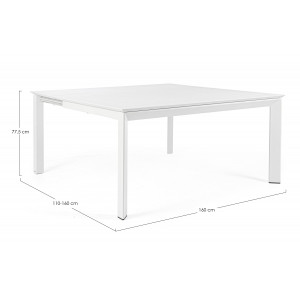 KONNOR II prémium bővíthető kültéri étkezőasztal - 160cm - fehér
