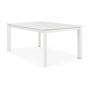 KONNOR II prémium bővíthető kültéri étkezőasztal - 160cm - fehér