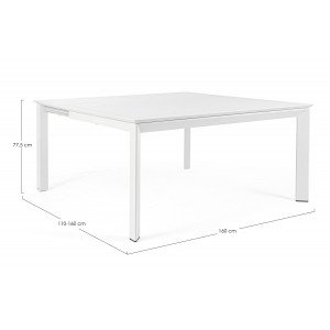 KONNOR II prémium bővíthető kültéri étkezőasztal - 160cm - fehér
