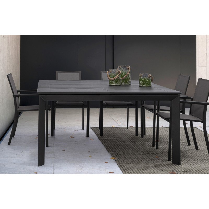 KONNOR II prémium bővíthető kültéri étkezőasztal - 160cm - antracit