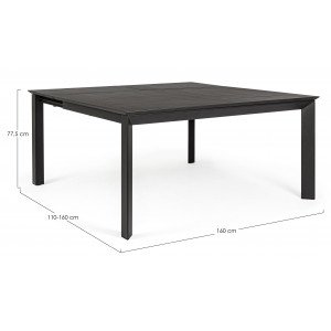 KONNOR II prémium bővíthető kültéri étkezőasztal - 160cm - antracit