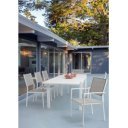 HILDE bővíthető kültéri étkezőasztal - 160-240cm - fehér