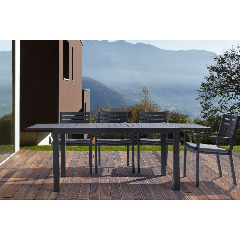 HILDE bővíthető kültéri étkezőasztal - 200-300cm - antracit
