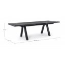 KRION prémium bővíthető kültéri kerámia étkezőasztal - 205-265cm - antracit