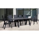 KRION prémium bővíthető kültéri kerámia étkezőasztal - 205-265cm - antracit