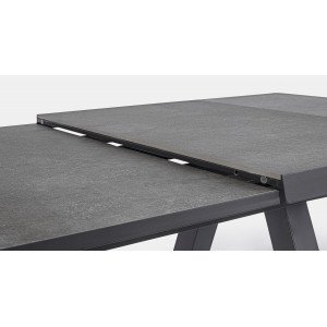 KRION prémium bővíthető kültéri kerámia étkezőasztal - 205-265cm - antracit