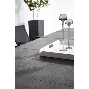 KRION prémium bővíthető kültéri kerámia étkezőasztal - 205-265cm - antracit