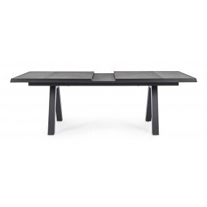 KRION prémium bővíthető kültéri kerámia étkezőasztal - 205-265cm - antracit