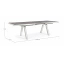 KRION prémium bővíthető kültéri kerámia étkezőasztal - 205-265cm - szürke