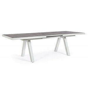 KRION prémium bővíthető kültéri kerámia étkezőasztal - 205-265cm - szürke