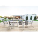 KRION prémium bővíthető kültéri kerámia étkezőasztal - 205-265cm - világos szürke