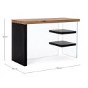 LOMANTE modern üveg íróasztal - fekete