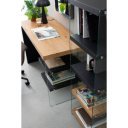 LOMANTE modern üveg íróasztal - fekete