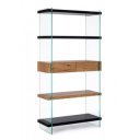 LOMANTE modern üveg polc - 180cm - fekete