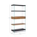 LOMANTE modern üveg polc - 180cm - fekete