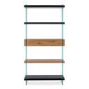 LOMANTE modern üveg polc - 180cm - fekete