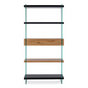 LOMANTE modern üveg polc - 180cm - fekete