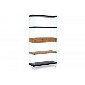 LOMANTE modern üveg polc - 180cm - fekete BIZZOTTO