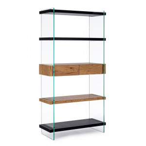 LOMANTE modern üveg polc - 180cm - fekete