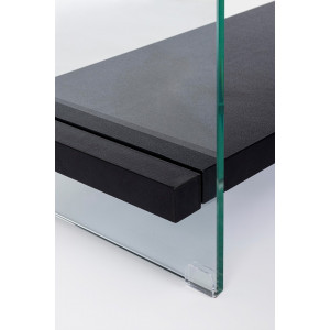 LOMANTE modern üveg polc - 180cm - fekete