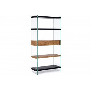LOMANTE modern üveg polc - 180cm - fekete BIZZOTTO
