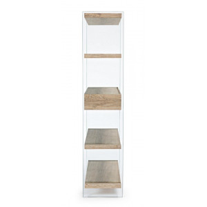 LOMANTE modern üveg polc - 180cm - fehér/tölgy