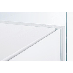 LOMANTE modern üveg polc - 180cm - fehér/tölgy