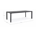 MASON prémium kültéri kerámia étkezőasztal - 220cm - antracit