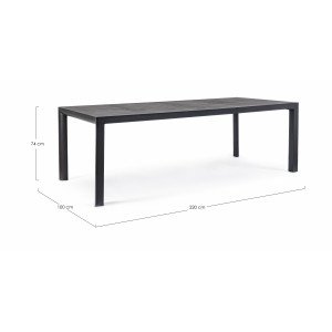 MASON prémium kültéri kerámia étkezőasztal - 220cm - antracit