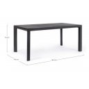 MASON prémium kültéri kerámia étkezőasztal - 160cm - antracit