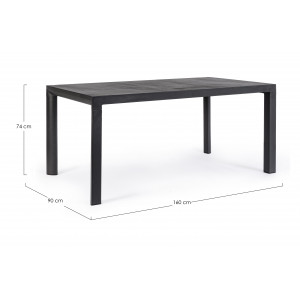 MASON prémium kültéri kerámia étkezőasztal - 160cm - antracit