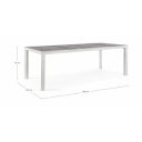 MASON prémium kültéri kerámia étkezőasztal - 220cm - szürke/fehér