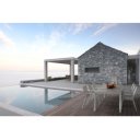 MASON prémium kültéri kerámia étkezőasztal - 220cm - szürke/fehér