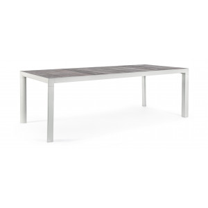 MASON prémium kültéri kerámia étkezőasztal - 220cm - szürke/fehér
