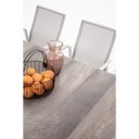 MASON prémium kültéri kerámia étkezőasztal - 160cm - szürke/fehér