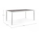 MASON prémium kültéri kerámia étkezőasztal - 160cm - szürke/fehér
