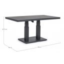TRUMAN állítható magasságú prémium kültéri kerámia étkezőasztal - 140cm - antracit
